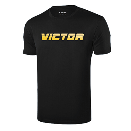 胜利VICTOR 针织T恤 T80066C 黑 威克多文化衫吸汗速干