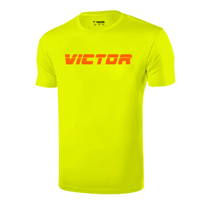 胜利VICTOR 针织T恤 T80066E 柠光黄 威克多文化衫吸汗速干