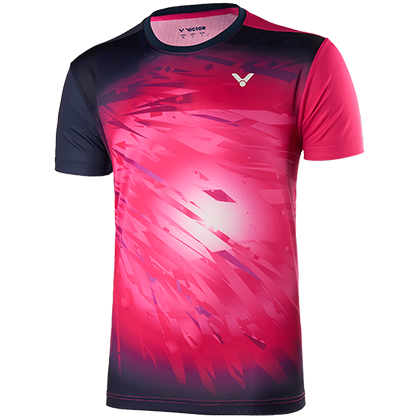 VICTOR威克多 羽毛球服男女款 马来西亚大赛系列推广针织T恤T-90002TD-Q 马来西亚国家队 玫瑰红