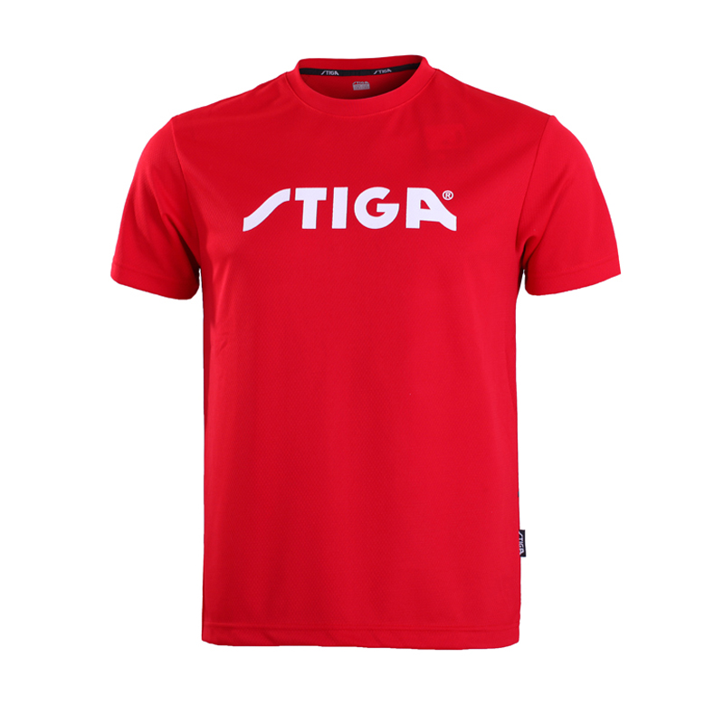 STIGA斯帝卡 G1203433 圆领文化衫乒乓比赛服T恤 红色