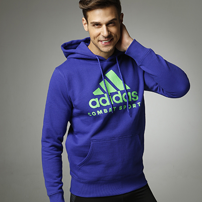 阿迪达斯Adidas ADICHCS 针织连帽卫衣针织运动服秋季外套 蓝绿款