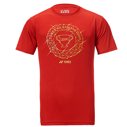 尤尼克斯YONEX羽毛球服 YOB19110CR-001短袖T恤 男 红色（全英赛纪念T恤）