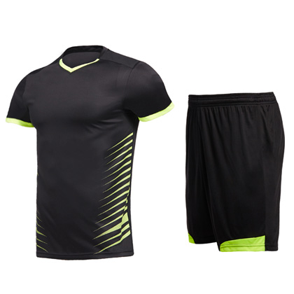 范斯蒂克运动套装 MAT1815501  男 黑拼荧光绿（适合跑步/羽毛球/乒乓球等多项运动）