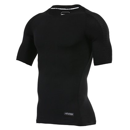 范斯蒂克紧身短袖 MA1805201 男 黑色印花（适合跑步/健身/球类等运动）