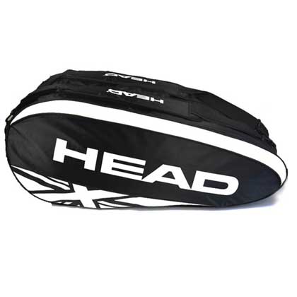 海德HEAD 2834001 6支装网球包 黑/白大容量，带隔热层，可双肩背