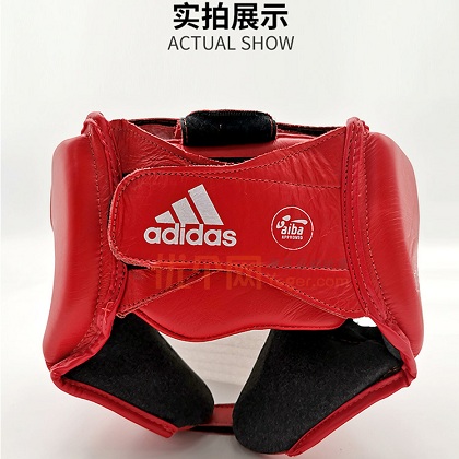 阿迪达斯Adidas拳击专业护头 AIBA认证头盔 搏击散打AIBAH1 红