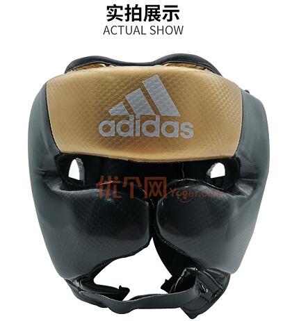 阿迪达斯 Adidas专业拳击搏击MMA护头 半猴脸 适合各水平段 ADIBHG053 黑金