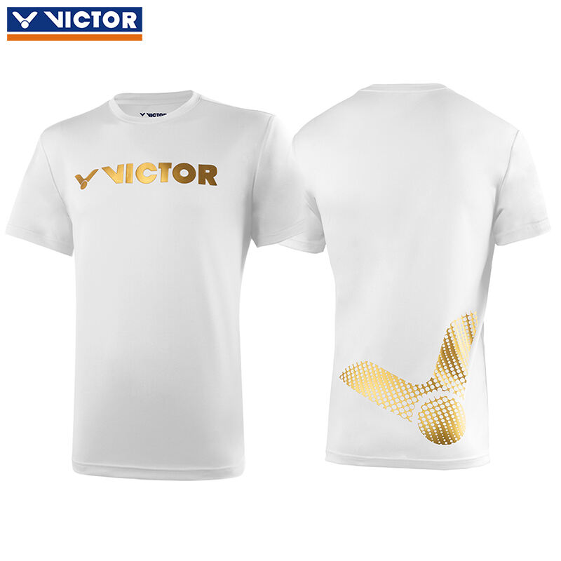 胜利victor羽毛球服 威克多比赛训练运动短袖T恤95006A 男女通用款 白色