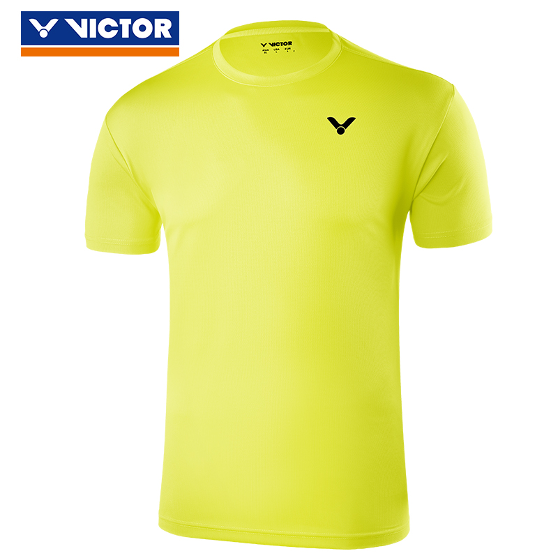 胜利victor 羽毛球服男女款运动T恤威克多羽毛球短袖 90022E 黄色