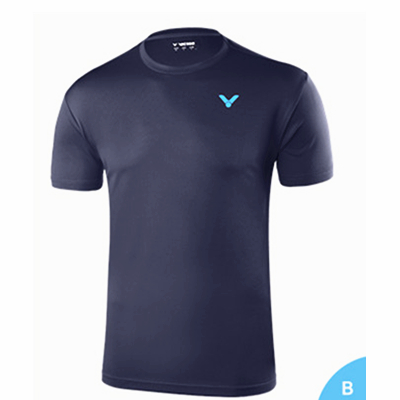 胜利victor 羽毛球服男女款运动T恤威克多羽毛球短袖 90022B 藏青色
