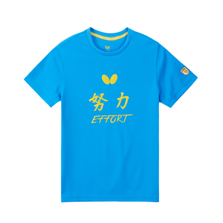 蝴蝶 儿童款70周年圆领衫“努力” CHD-805-03 儿童乒乓球服运动服 浅蓝色