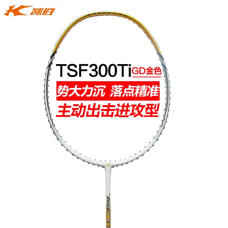 凯胜Kason 羽毛球拍 TSF 300TI GD 金色 全能型单拍全碳素碳纤维耐打进攻型