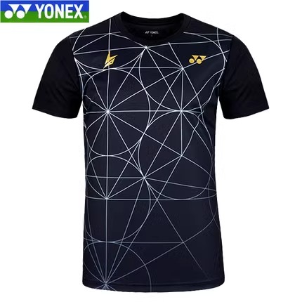 YONEX尤尼克斯羽毛球服 男款 運動T恤短袖 林丹大賽服球迷款 16436BCR 黑