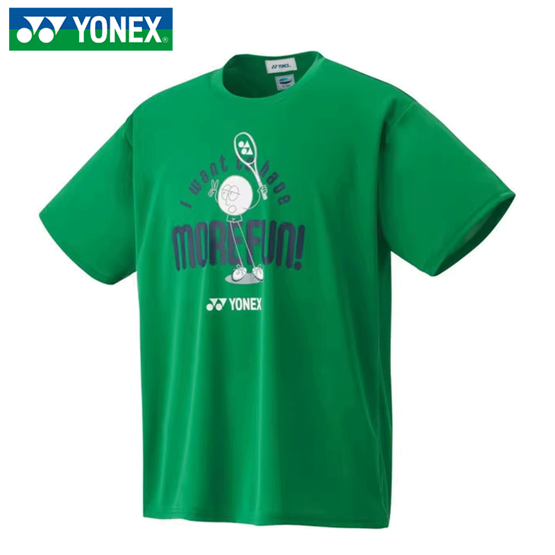 YONEX尤尼克斯羽毛球服 男女同款 运动休闲速干短袖T恤 YY运动服 16662YX 鲜绿色