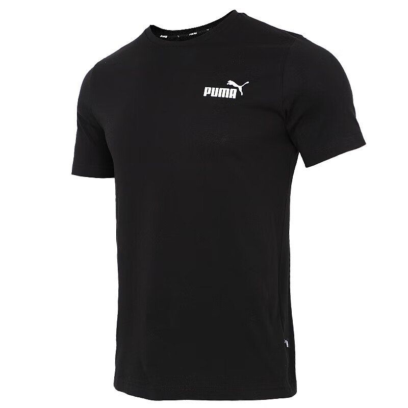 彪马（PUMA）T恤男装运动休闲服健身训练跑步透气宽松圆领短袖 845925-01黑色