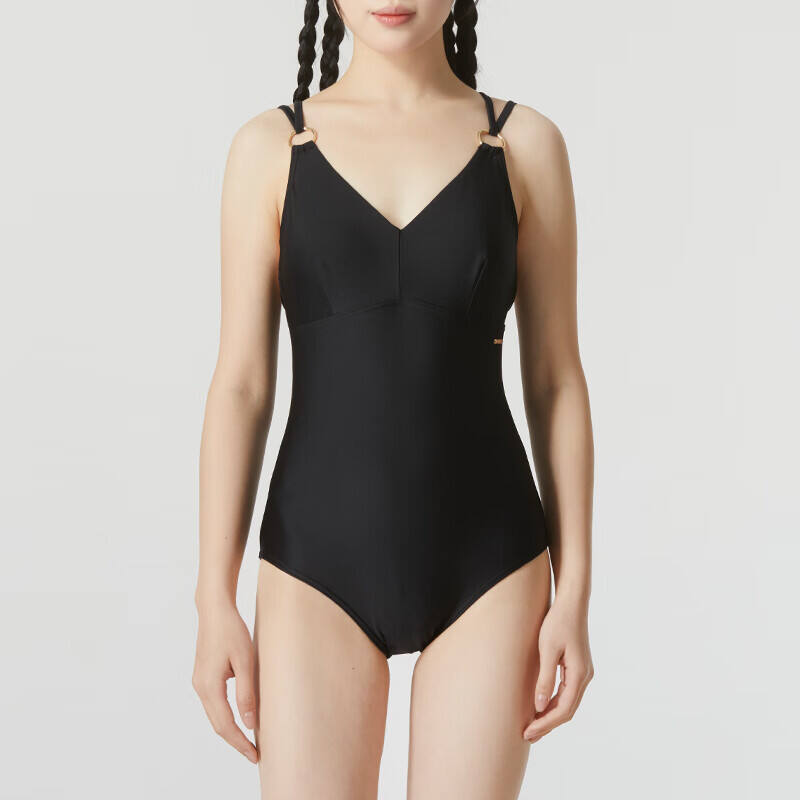 速比涛（Speedo）女子运动泳衣泳池游泳比赛训练温泉塑身连体泳衣 8-0037560001黑色