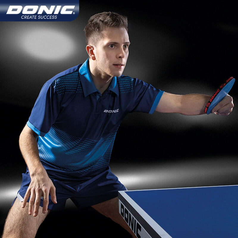 多尼克DONIC 83223-177 夏季新品乒乓运动短袖 彩蓝+宝蓝