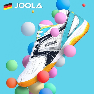 JOOLA优拉 尤拉乒乓球鞋 专业比赛训练鞋 男女同款防滑耐磨运动球鞋 1101纳米王子3代 白/蓝/黑色