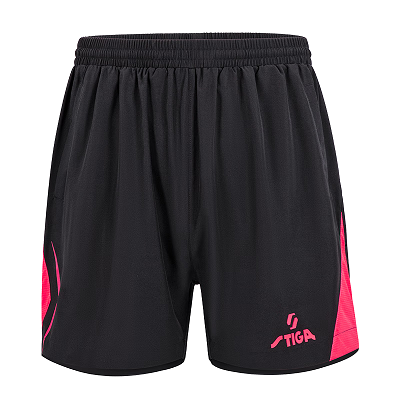 STIGA斯帝卡 乒乓球运动服短裤 男女同款透气速干比赛训练短裤 CA-93S91 黑&粉色