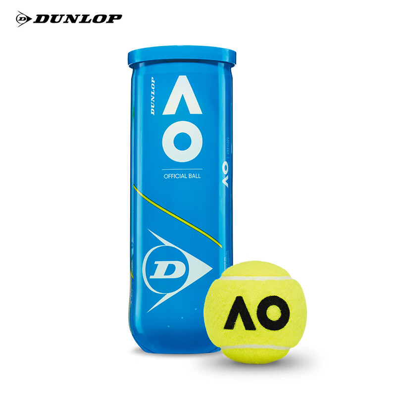邓禄普DUNLOP网球 澳网指定用球 AO比赛用球 高弹耐打训练网球 澳网1筒胶罐 601354 