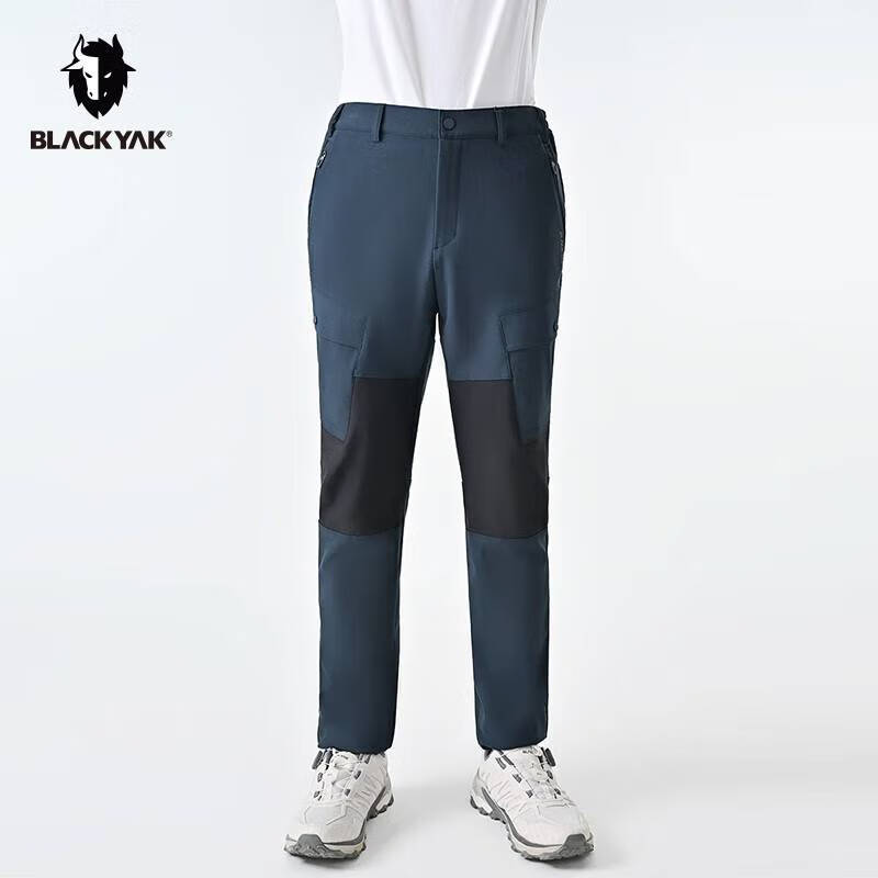 BLACK YAK 布来亚克户外运动男士冬季拼色软壳长裤WNM629 兰色