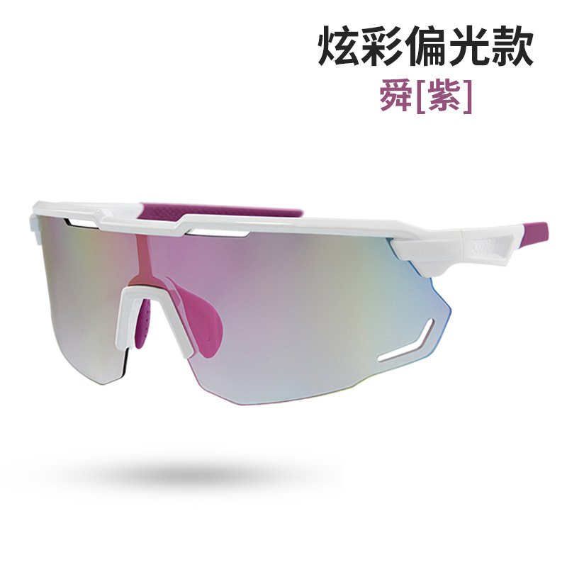 Santic森地客 智能变色眼镜 运动偏光眼镜 山地公路单车防风镜 W1P103Z 舜(紫)