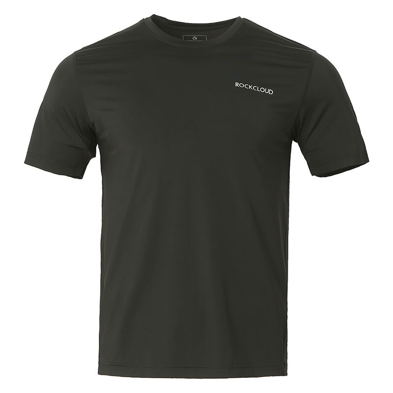 岩云RockCloud户外运动跑步健身训练舒适透气男款短袖速干T恤 曜石黑 YS400530