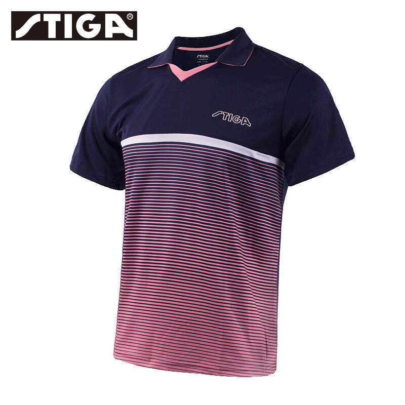 斯帝卡STIGA乒乓球服 CA-43591 专业比赛服 粉色条纹款 吸汗速干透气舒适
