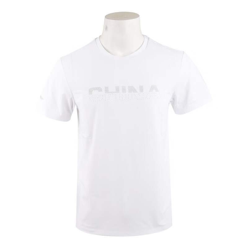 LI-NING李宁 乒乓球服 荣耀速干T恤 运动服短袖文化衫 短袖上衣 AHSU293-2 白色
