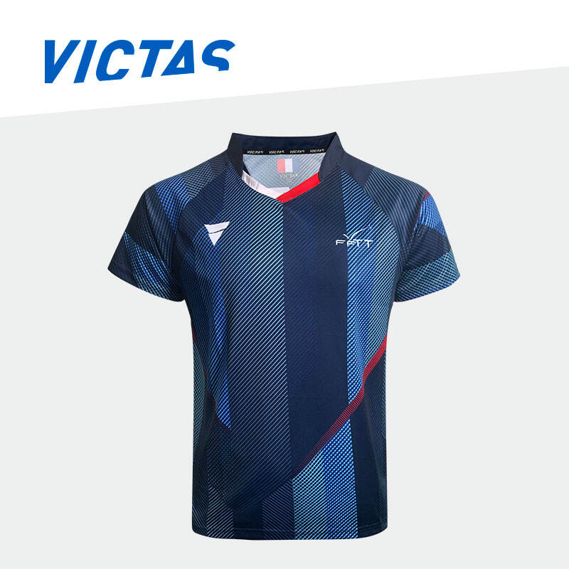 Victas维克塔斯 乒乓球服 法国国家队市场版比赛服 乒乓运动T恤短袖 VC-810/086110 蓝色