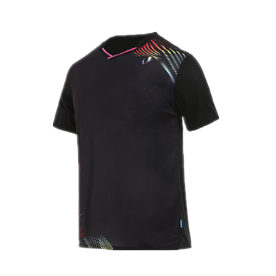 范斯蒂克儿童羽毛球服 BA1800502 黑色 儿童款短袖运动T恤