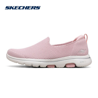 斯凯奇SKECHERS运动鞋 GO WALK 5 女款健步鞋 124147-LTPK 浅粉色