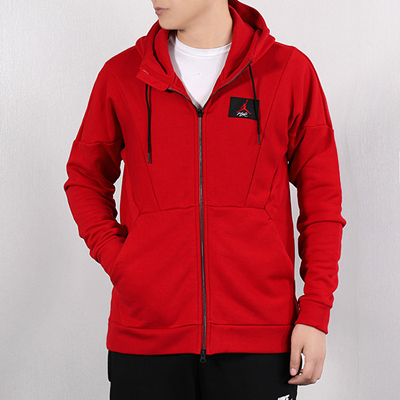 NIKE耐克运动外套 男款 全开拉链开襟连帽衫休闲夹克 AV2291-687 红色