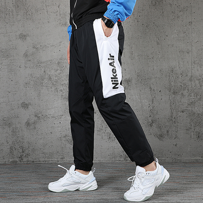 NIKE耐克运动长裤 男款 梭织薄款宽松收口裤 CK4396-010 黑/白