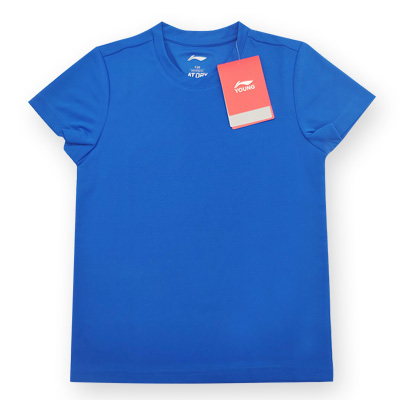 李宁儿童羽毛球服 儿童短袖T恤 AAYP138 羽毛球儿童服比赛上衣 男女同款