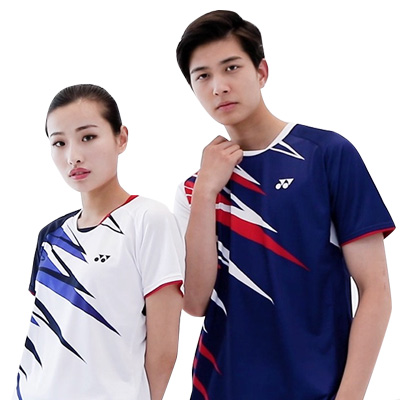 YONEX羽毛球短袖 110261BCR男款羽毛球比赛服 白色，藏青两色可选