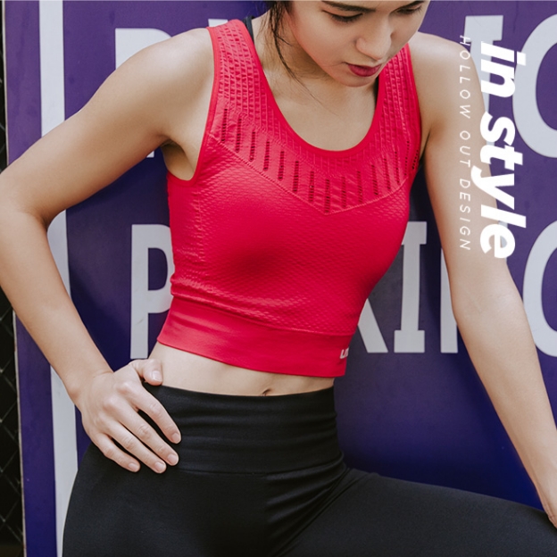 UTO悠途 專業運動內衣 女款運動背心 靈動2代 跑步健身高強度文胸背心外穿聚攏防下垂 紅色性感