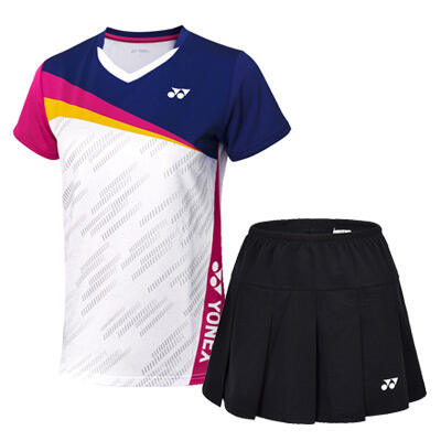 YONEX尤尼克斯羽毛球套装 210381藏青+220100黑色 女士羽毛球比赛训练套装 速干透气 干爽舒适