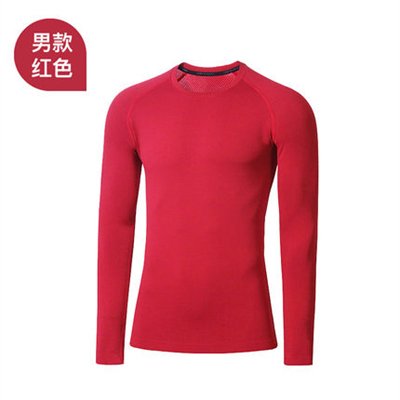 UTO悠途炫系列定制款男士运动长袖户外运动长袖T恤速干衣排汗快干上衣 红色