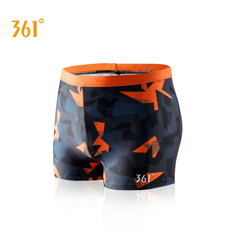 361度 男士泳裤速干舒适宽松平角游泳裤SLY204108橙色