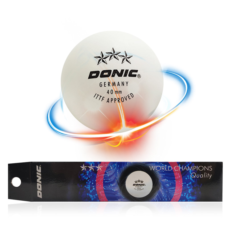 多尼克DONIC 有缝三星乒乓球 经典赛璐璐比赛球 5粒装 40mm
