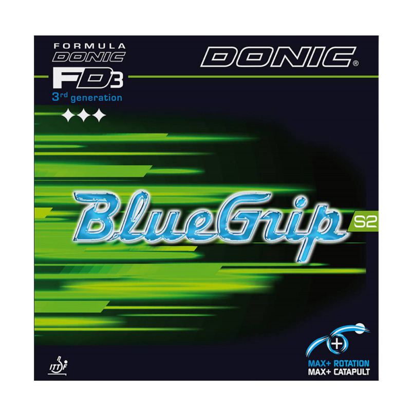 DONIC多尼克 BlueGrip S2 蓝色紧握S2 乒乓胶皮反胶套胶 粘性蓝海绵 13070 