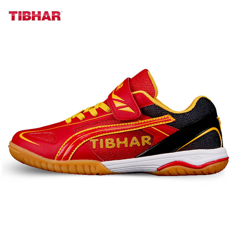 TIBHAR挺拔 彩翼儿童乒乓球鞋防滑儿童训练鞋男女同款02107-红黑色