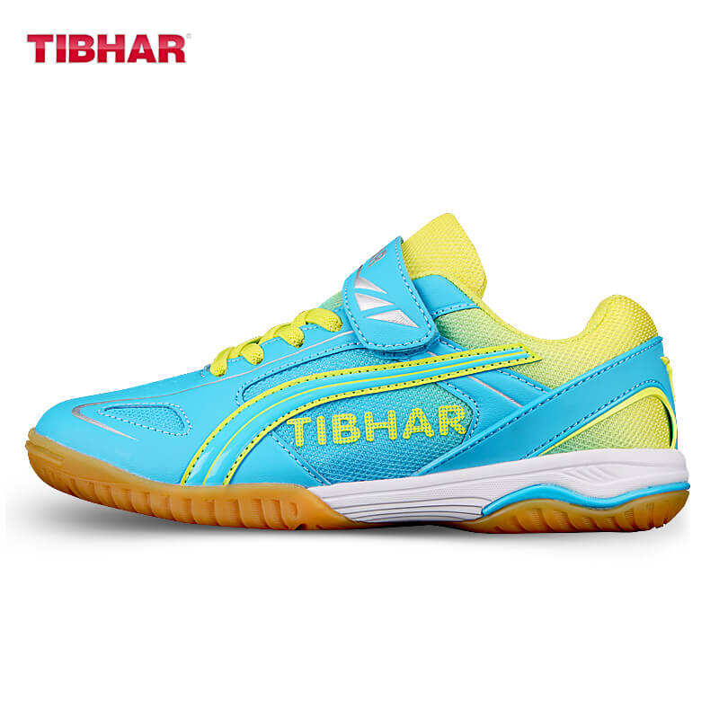 TIBHAR挺拔 彩翼儿童乒乓球鞋防滑儿童训练鞋男女同款02107-蓝绿色
