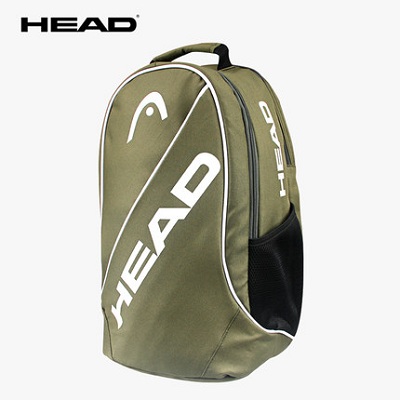 海德HEAD網球包男女專業雙肩包大容量羽毛球包網球包2支裝拍包 H2832009 墨綠色