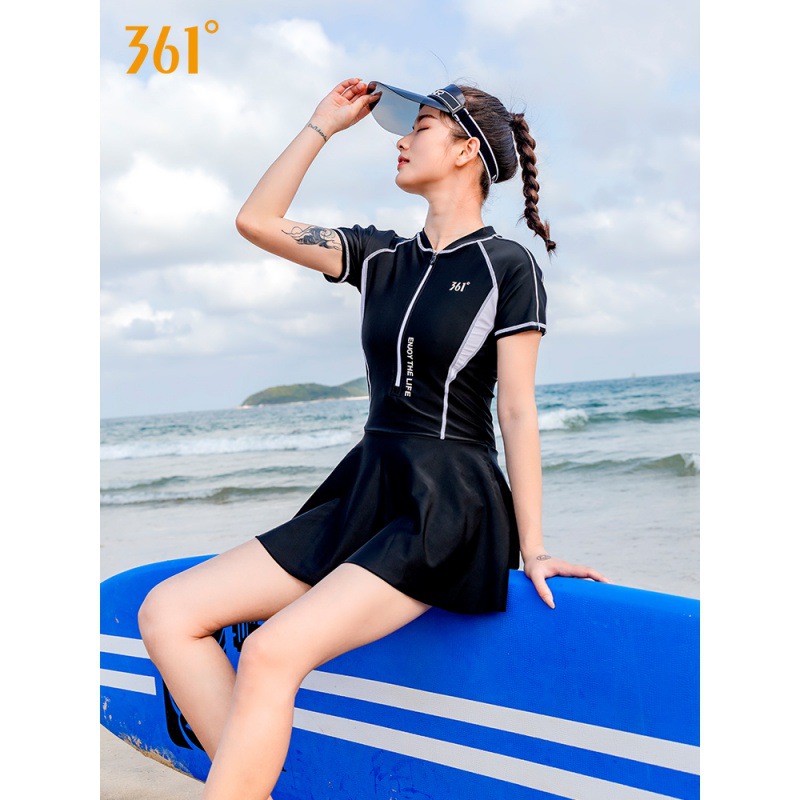 【22年新款】361度 女士连体裙式泳衣遮肚显瘦泡温泉首选沙滩运动泳装SLY211047