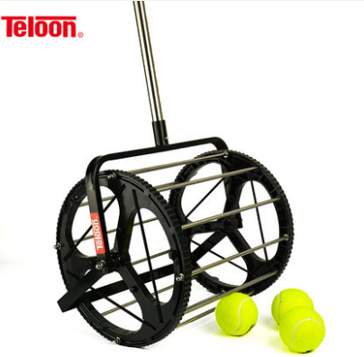 TELOON天龙网球捡球器 捡球滚筒网球篮网球筐 自动捡球器网球框带滚轮 T115-60 大约可装60粒左右
