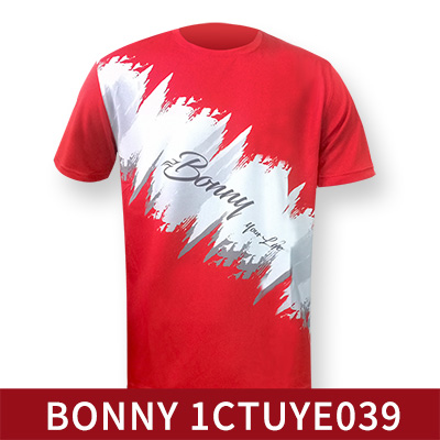 波力Bonny 运动T恤 男女运动圆领衫 男女短袖上衣 中性款 1CTUYE039 红色（轻运动 微生活）