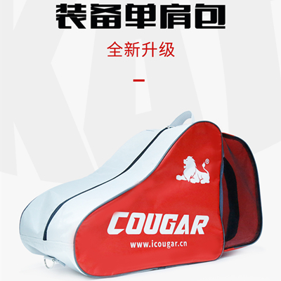 美洲狮（COUGAR）溜冰鞋轮滑鞋包包 男女款儿童单肩包 红色 