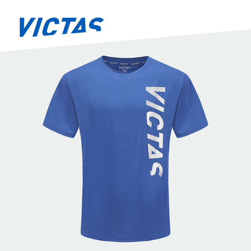 VICTAS维克塔斯 乒乓球服装男女款日本国家队短袖比赛服086502-蓝色
